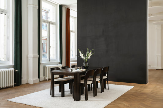 Complete 1970s chonky funky dining set – Table with 6 chairs