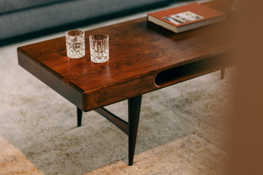 Mid-century rosewood Danish coffee table