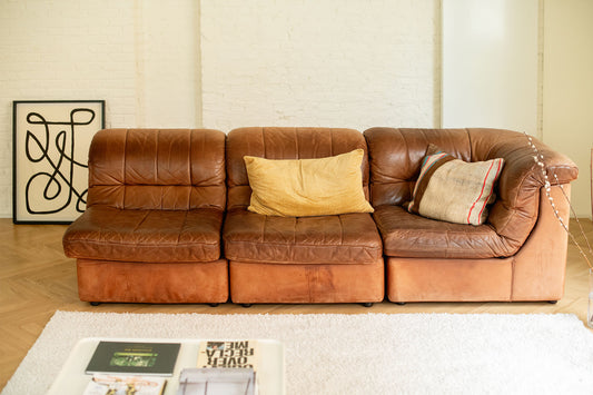 Modular leather couch