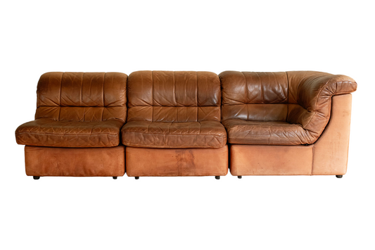 Modular leather couch