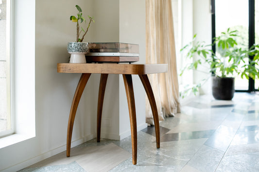 Spidery silhouette side table by Halabala