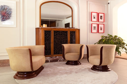 Pair of Art Deco Tulip Armchairs for Hotel Le Malandre