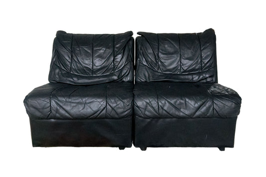 Seventies modular sofa set in leather