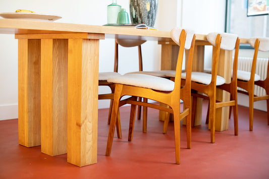 Eight elegant dining chairs by Rajmund Teofil Halas