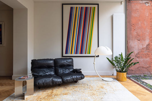 Marsala black leather sofa by Michel Ducaroy for Ligne Roset