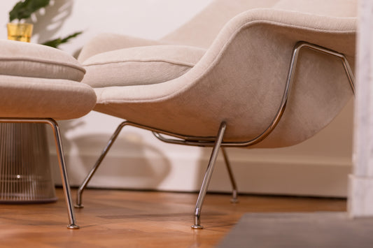 Fauteuil Womb avec ottoman par Eero Saarinen pour Knoll Studio