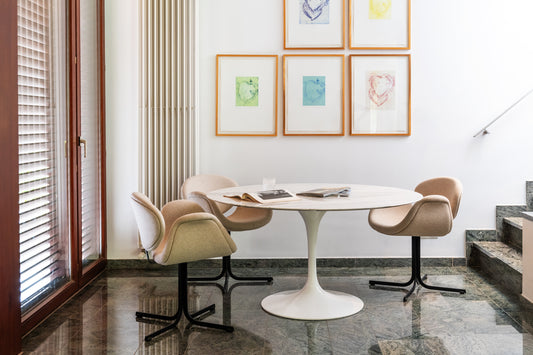 Table à manger Tulip avec plateau en marbre, conçue par Eero Saarinen pour Knoll, 1960