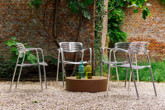 Aluminium stackable chairs Toledo by Jorge Pensi for Amat 3 - set of 4