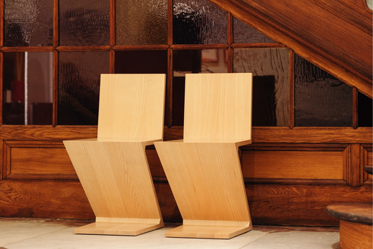 Duo of ZigZag chairs by Gerrit Thomas Rietveld for Cassina