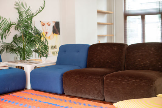 Seventies two-piece modular sofa