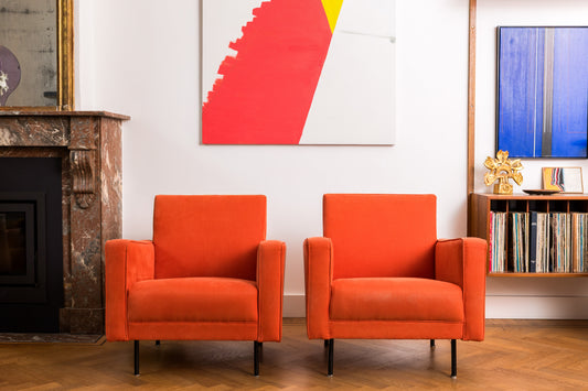 Duo de fauteuils club modèle 25 BC de Florence Knoll pour Knoll